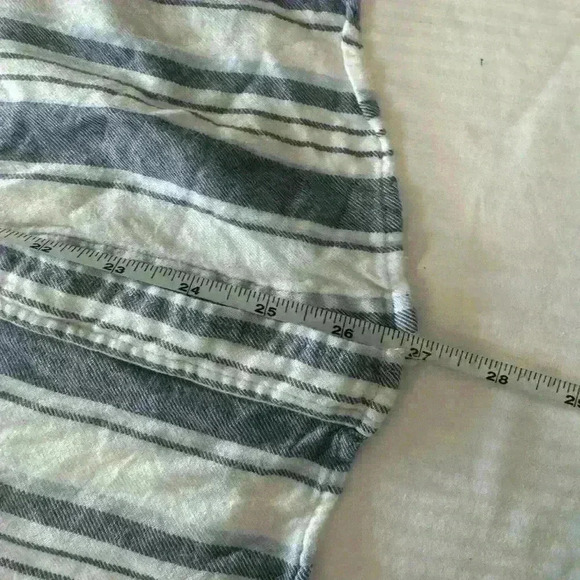 Sanctuary Tomboy striped blue white button down long sleeve shirt size large - Picture 6 of 6